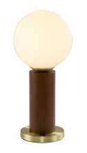 Bethel International Canada BTG102BR - 1-Light Black And Satin Brass Table Lamp With A White Glass Shade