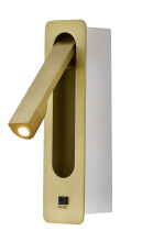 Bethel International Canada BTG104BR - 1-Light Satin Brass Metal LED Wall Sconce With One USB Port And A Clear Frosted Lens