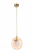 Bethel International Canada BU04P11G - 1-Light Gold Stainless Steel LED Pendant With A Round Spanish Alabaster