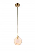 Bethel International Canada BU05P7G - 1-Light Gold Stainless Steel LED Pendant With A Round Spanish Alabaster