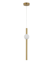 Bethel International Canada DLS115P23G - 1-Light Gold LED Pendant With A White Glass Shade