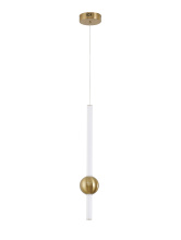Bethel International Canada DLS116P23W - 1-Light Gold LED Pendant With A White Glass Shade