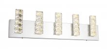 Bethel International Canada FT36W26CH - 5-Light Chrome LED Wall Sconce With Clear Crystals