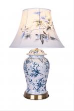 Bethel International Canada FUM01T9B - Table Lamp Blue& White