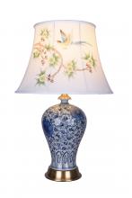 Bethel International Canada FUM03T8B - Table Lamp Blue& White