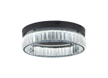 Bethel International Canada GL448FM16BK - 1-Light Black Dimmable LED Flush Mount With Clear Crystals