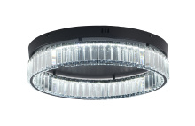 Bethel International Canada GL449FM20BK - 1-Light Black Dimmable LED Flush Mount With Clear Crystals