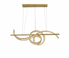 Bethel International Canada GL452C47BR - 2-Light Dimmable Brass Steel LED Chandelier With Clear Crystal