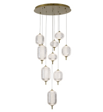 Bethel International Canada GL454C24BR - 9-Light Flushed Brass Dimmable LED Chandelier With Hanging Clear  PC shades
