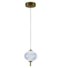 Bethel International Canada GL455P5BR - 1-Light Brass Dimmable LED Single Pendant With A Clear PC Shade