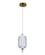 Bethel International Canada GL457P9BR - 1-Light Brass Dimmable LED Single Pendant With A Clear PC Shade