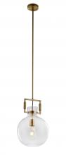 Bethel International Canada LC01P9BR - 1-Light Brass Single Pendant With A Clear Glass Shade