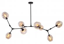 Bethel International Canada MA11XBLK-AMB - Chandelier Iron & Glass