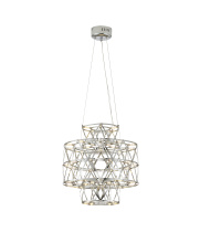 Bethel International Canada MN51C16CH - 40-Light Dimmable Chrome Stainless Steel LED Chandelier in a 3-Tier Design