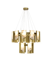Bethel International Canada MU124C18BR - Satin Brass LED Chandelier