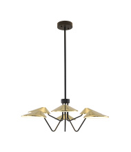 Bethel International Canada MU151C34BR - Black and Shiny Brass LED Chandelier