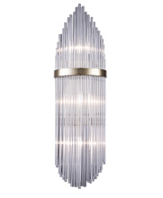 Bethel International Canada MU25CH - 3-Light Chrome Metal Wall Sconce With Clear Glass Rods