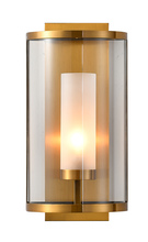 Bethel International Canada MU39 - 1-Light Antique Brass Metal Wall Sconce With A Clear Glass Shade