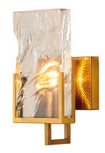 Bethel International Canada MU48 - 1-Light Gold Stainless Steel Wall Sconce With A Clear Crystal Plaque