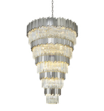 Bethel International Canada MU66C43CH - 60-Light Chrome Stainless Steel Chandelier With Clear Crystals