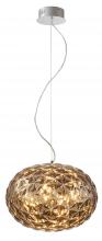 Bethel International Canada OC16P18S - 1-Light Chrome Dimmable LED Pendant With A Smoke Acrylic Shade