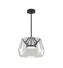 Bethel International Canada SYM03P17BK - 1-Light Black LED Pendant With A Clear Glass Shade