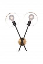 Bethel International Canada TR72W17BR - Wall Sconce Black & Brushed Brass