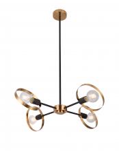 Bethel International Canada TR73C27BR - Chandelier Black & Brushed Brass