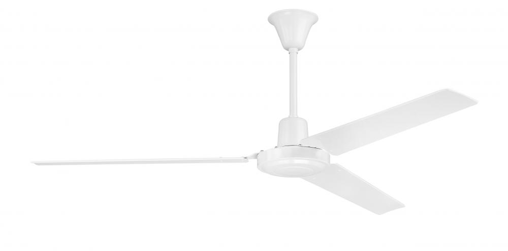 Utility 56" 3-Blade Ceiling Fan in White w/ White Blades; Not Light Kit Adaptable