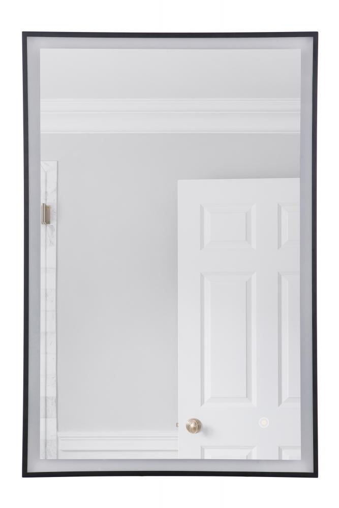 24" x 36" Black Frame Front Lit LED Mirror, Defogger & Dimmer, 3000K/4000K/5000K