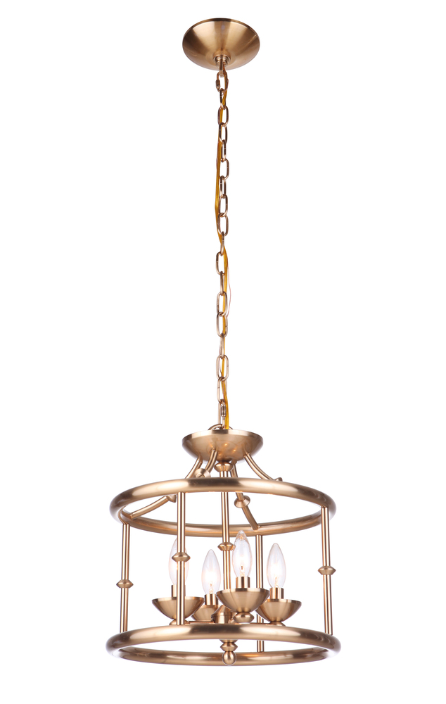 Marlowe 4 Light Convertible Semi Flush in Satin Brass