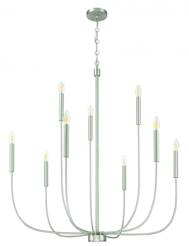 Traci 9 Light Chandelier in Brushed Polished Nickel