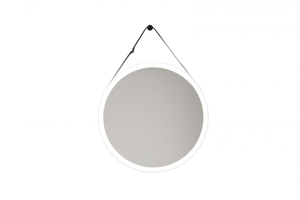 30â€ Round LED Mirror, dimmer, defogger, removable decorative strap & hardware, 3000K