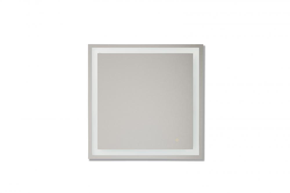 30" x 30" x 1.9" Square Front Lit LED Mirror, Defogger & Dimmer, 3000K/4000K/5000K