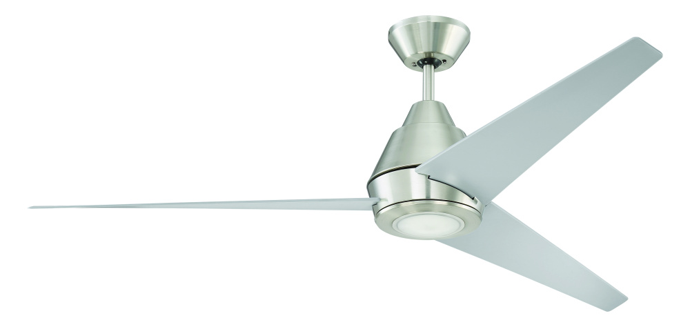 Acadian 56" 3-Blade Ceiling Fan in Brushed Polished Nickel w/ Brushed Nickel Blades