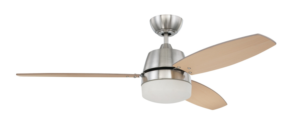 Beltre 52" 3-Blade Ceiling Fan in Brushed Polished Nickel w/ Brushed Nickel/Maple Blades