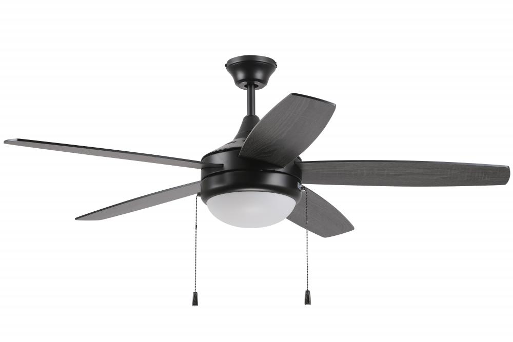 Phaze Energy Star 5 52" 5-Blade Ceiling Fan in Flat Black w/ Flat Black/Greywood Blades