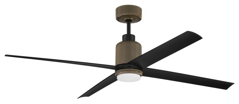 Presley 52" 4-Blade Ceiling Fan in Modern Bronze w/ Flat Black Blades