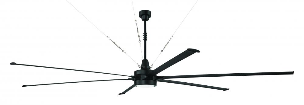 Prost 144" 6-Blade Indoor/Outdoor (Damp) Ceiling Fan in Flat Black w/ Flat Black Blades