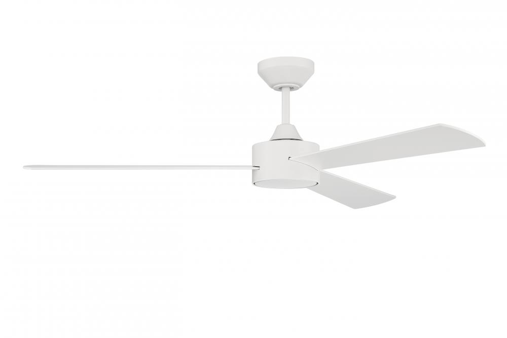 Provision 52" 3-Blade Indoor/Outdoor (Damp) Ceiling Fan in Matte White w/ White Blades