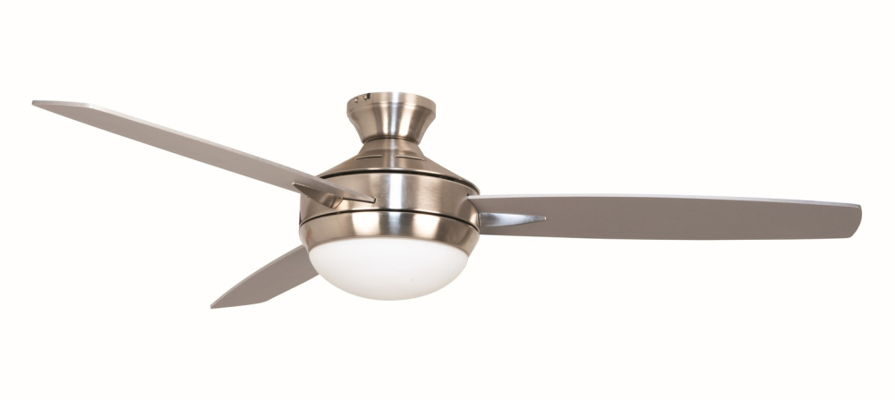 Targas 52" 3-Blade Ceiling Fan in Brushed Polished Nickel w/ Brushed Nickel Blades