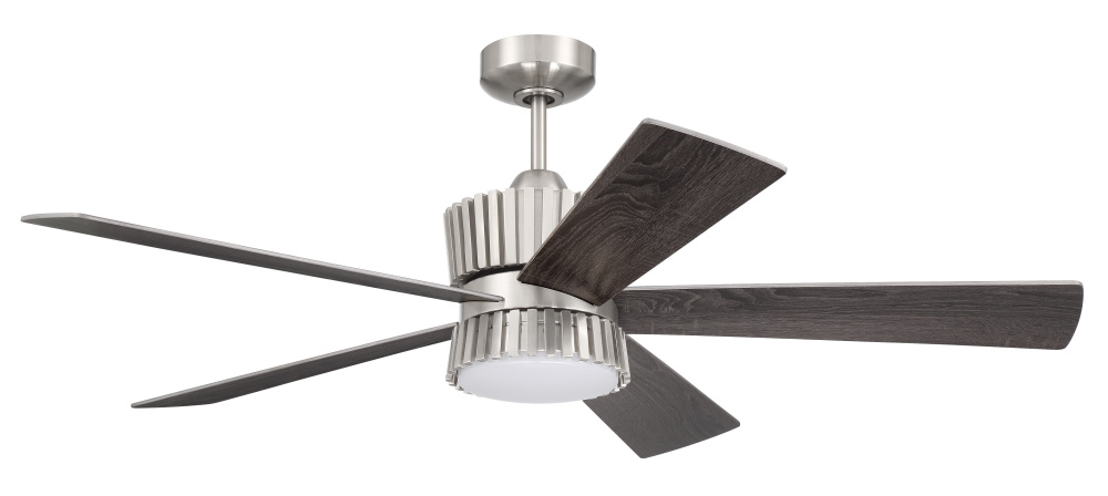Theiry 52" 5-Blade Ceiling Fan in Brushed Polished Nickel w/ Brushed Nickel/Greywood Blades