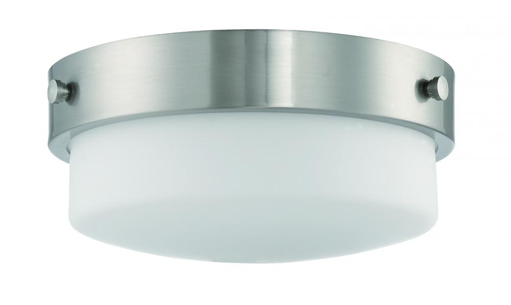 Oak Street 2 Light 13.75" Flushmount in Brushed Polished Nickel