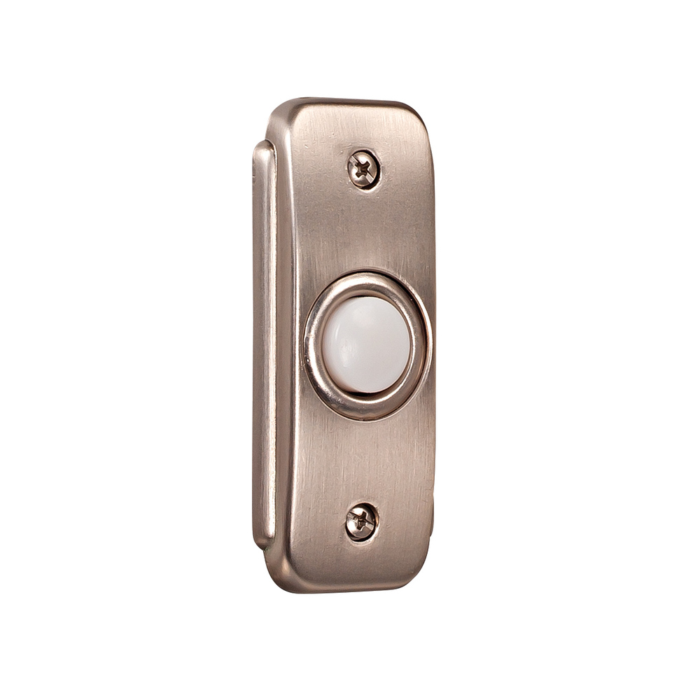 Recessed Mount Stepped Rectangle LED Lighted Push Button in Pewter