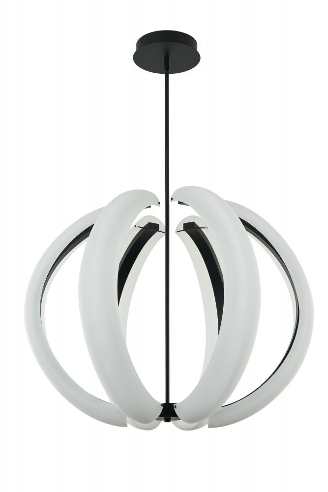Unwind Large LED Pendant in Flat Black