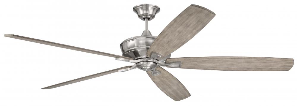 Santori 72" 5-Blade Ceiling Fan in Brushed Polished Nickel w/ Coffee Blades