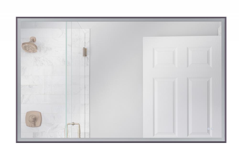 60" x 36" Rectangle Black Framed Back Lit LED Mirror, Defogger & Dimmer, 3000-5000K