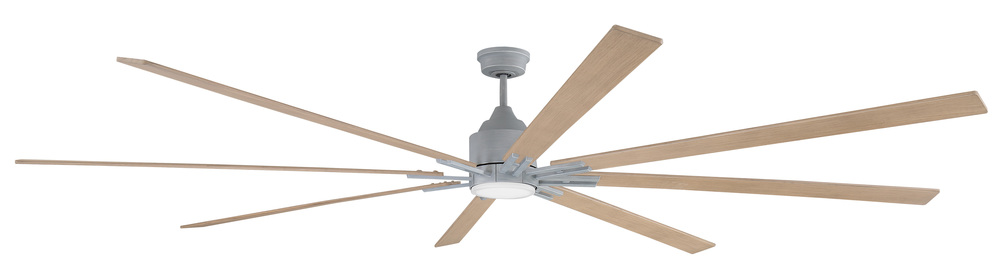 Fleming 100" 8-Blade Indoor/Outdoor (Damp) Ceiling Fan in Aged Galvanized w/ Driftwood Blades