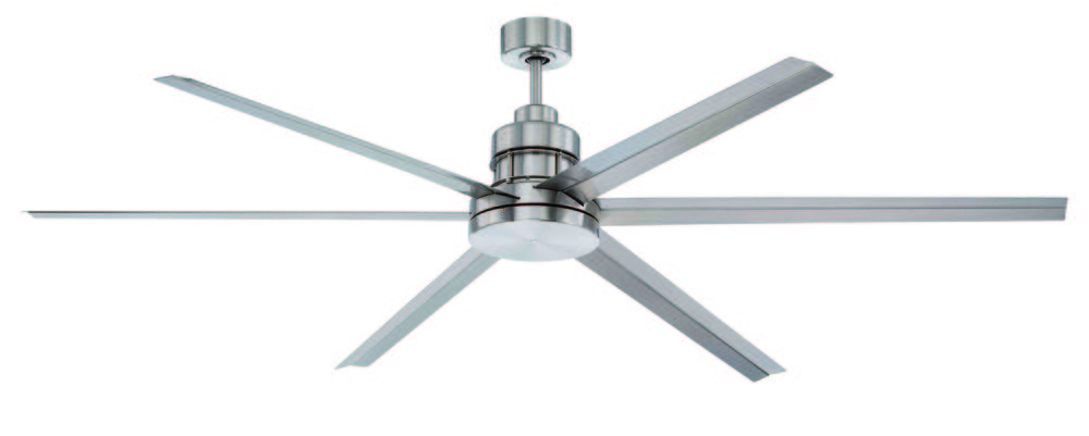 Mondo 72" 6-Blade Ceiling Fan in Brushed Polished Nickel w/ Brushed Polished Nickel Blades