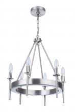 Craftmade 54326-BNK - Larrson 6 Light Chandelier in Brushed Polished Nickel